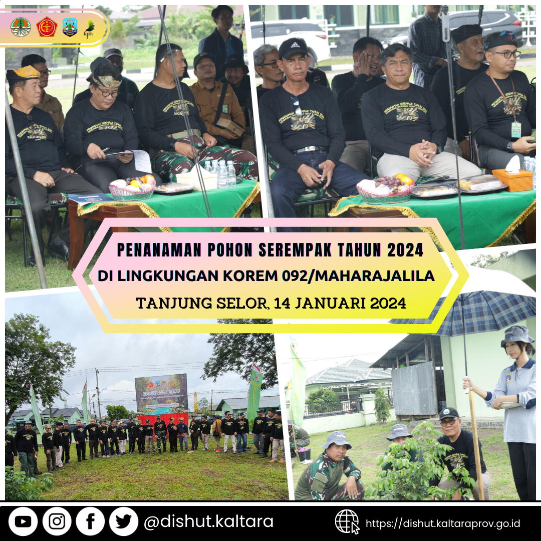 Sukseskan Penanaman dimusim Penghujan, Kalimantan Utara Laksanakan Penanaman Serempak Tahap Kedua di Markas Korem 092/Maharajalila